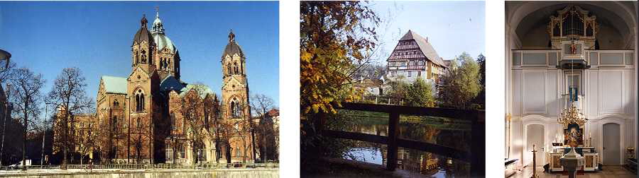 Lukaskirche in Mnchen, Frankenhaus in Hilpoltstein, Kirche in Wind